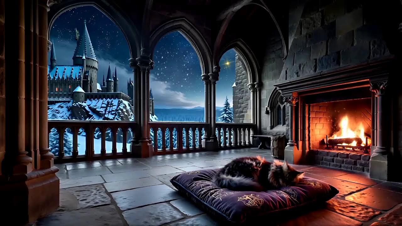 Котик спит в замке Гарри Поттера 🐾🏰✨ | A Cat sleep in Harry Potter’s Castle 🐱✨ 10 hours