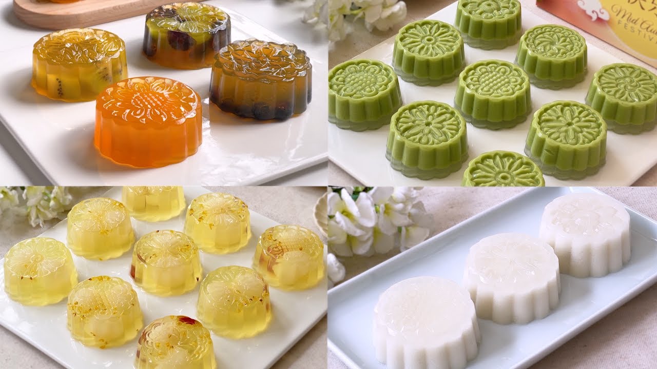 4 Easy Popular Agar-agar Jelly Mooncake Recipes Compilation | 4款燕菜糕月饼食谱