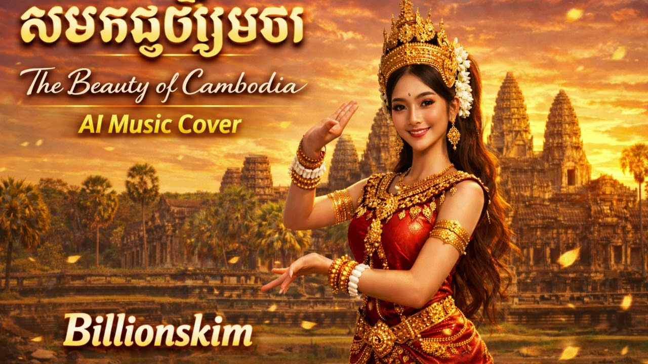The beauty of Cambodia 🎵AI Music Cover#billionskim#dance #music#khmermusicvideo#musicAI