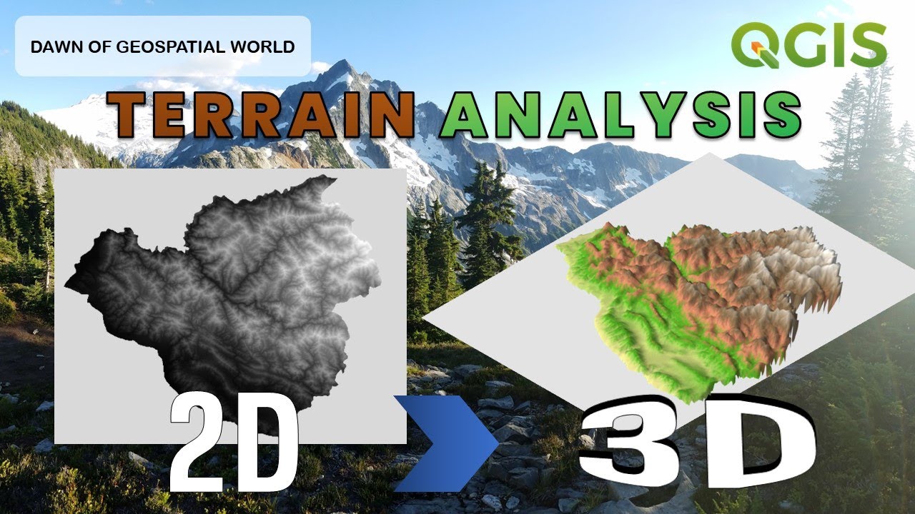 Преобразование 2D-данных о рельефе в 3D-рельеф | Анализ рельефа в QGIS ⛰️⛰️