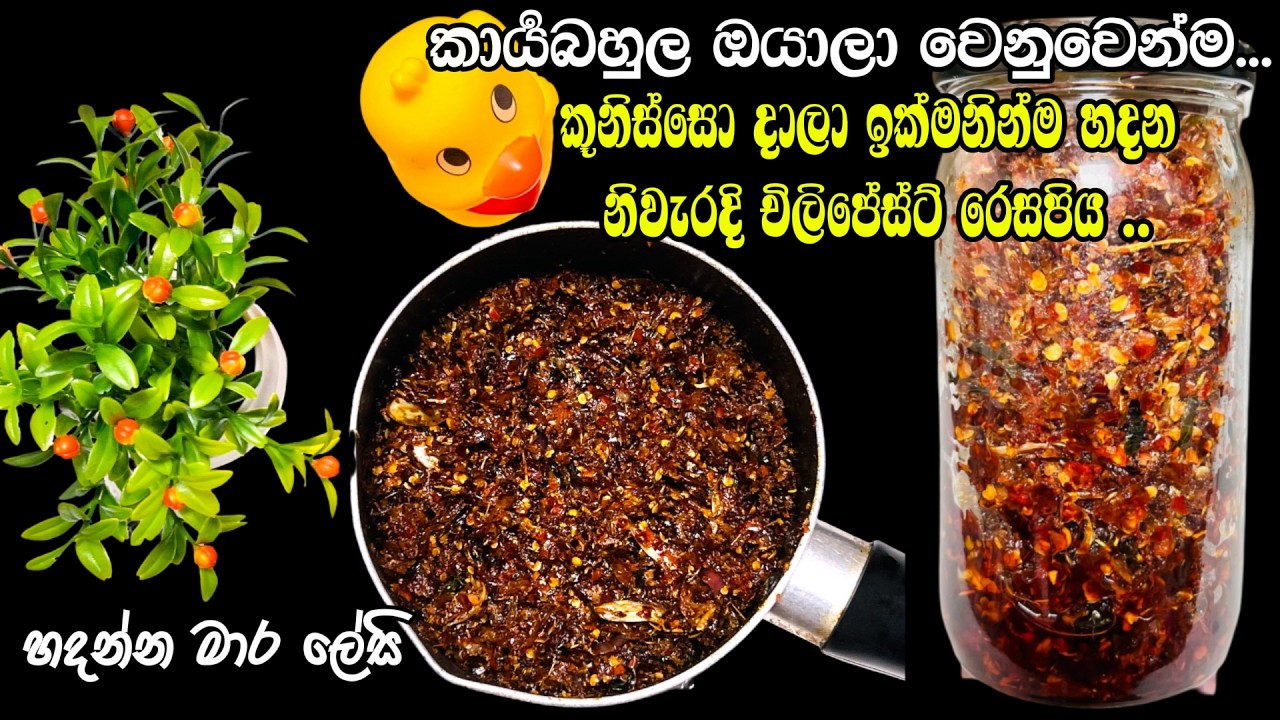 ඉක්මනින් කූනිස්සෝ දාලා හදන චිලී පේස්ට් | Chilli Paste | How to Make Chili Paste Recipe Sinhala