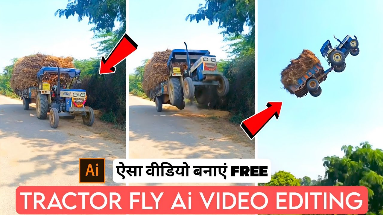 Tractor Fly AI Video Editing Tutorial | Tractor Flying Video Kaise Banaye (Full AI Reels Editing