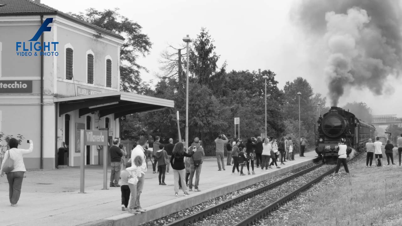 Treno a Vapore Vicenza Schio - Arrivo a Villaverla