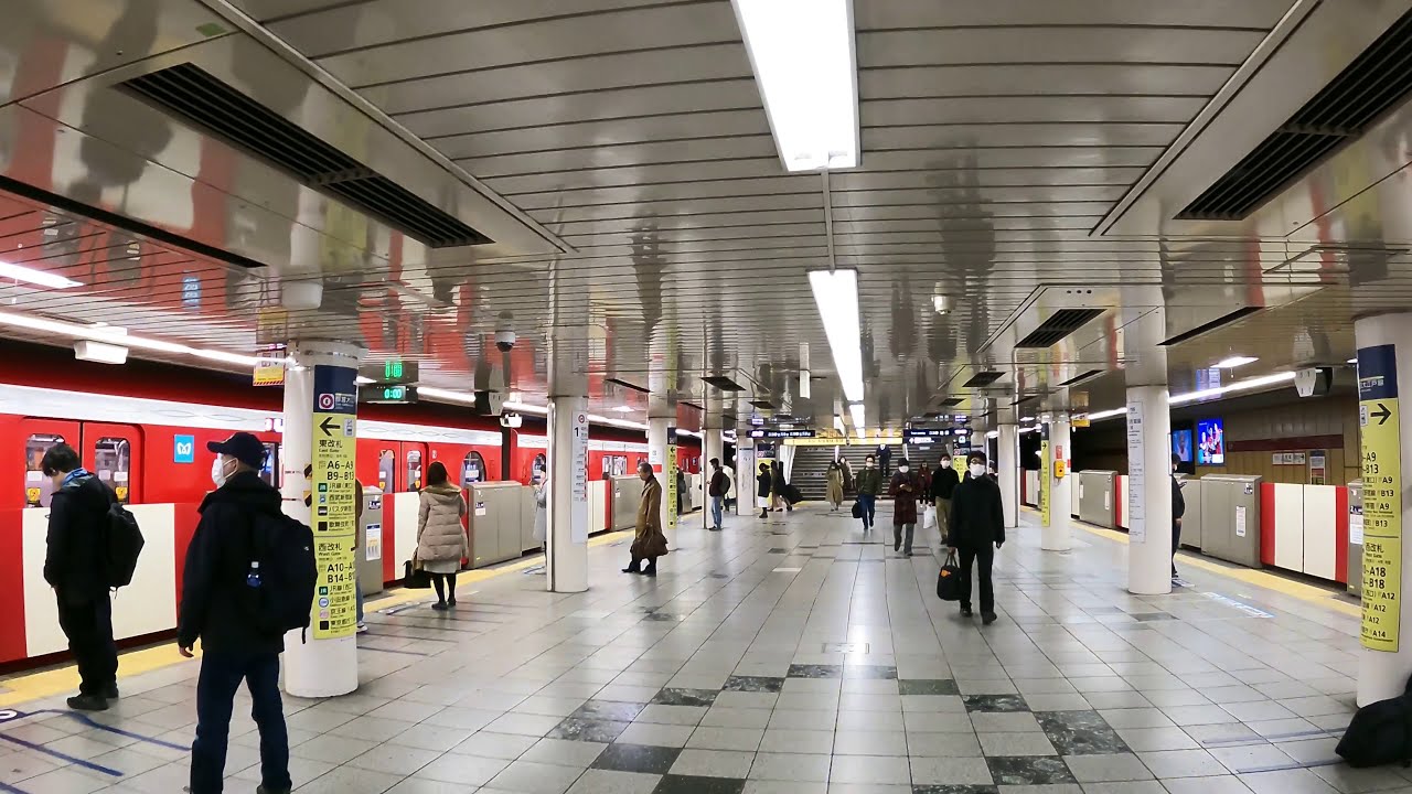 Shinjuku Station East Exit to Marunouchi Line's Platform | Tokyo Underground Walk | Japan 4K ASMR