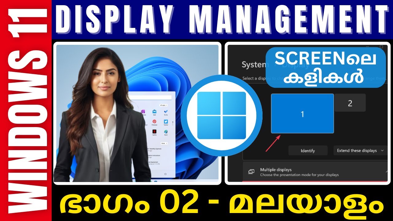 Part 2 - Managing the display| മലയാളം | WIndows 11 Tutorial in Malayalam | DCA | Data Entry | Office
