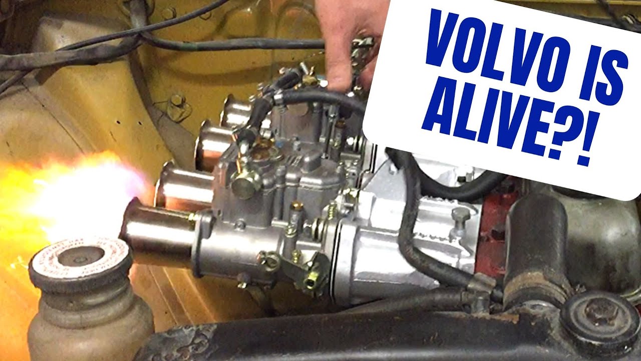 Volvo 145 - первый запуск - новые карбюраторы - 2 x Weber 45