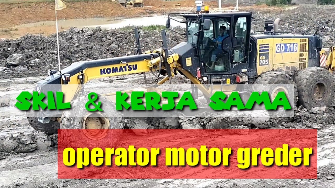 beginilah cara kerja sama operator motor greder saat seliperi jalan