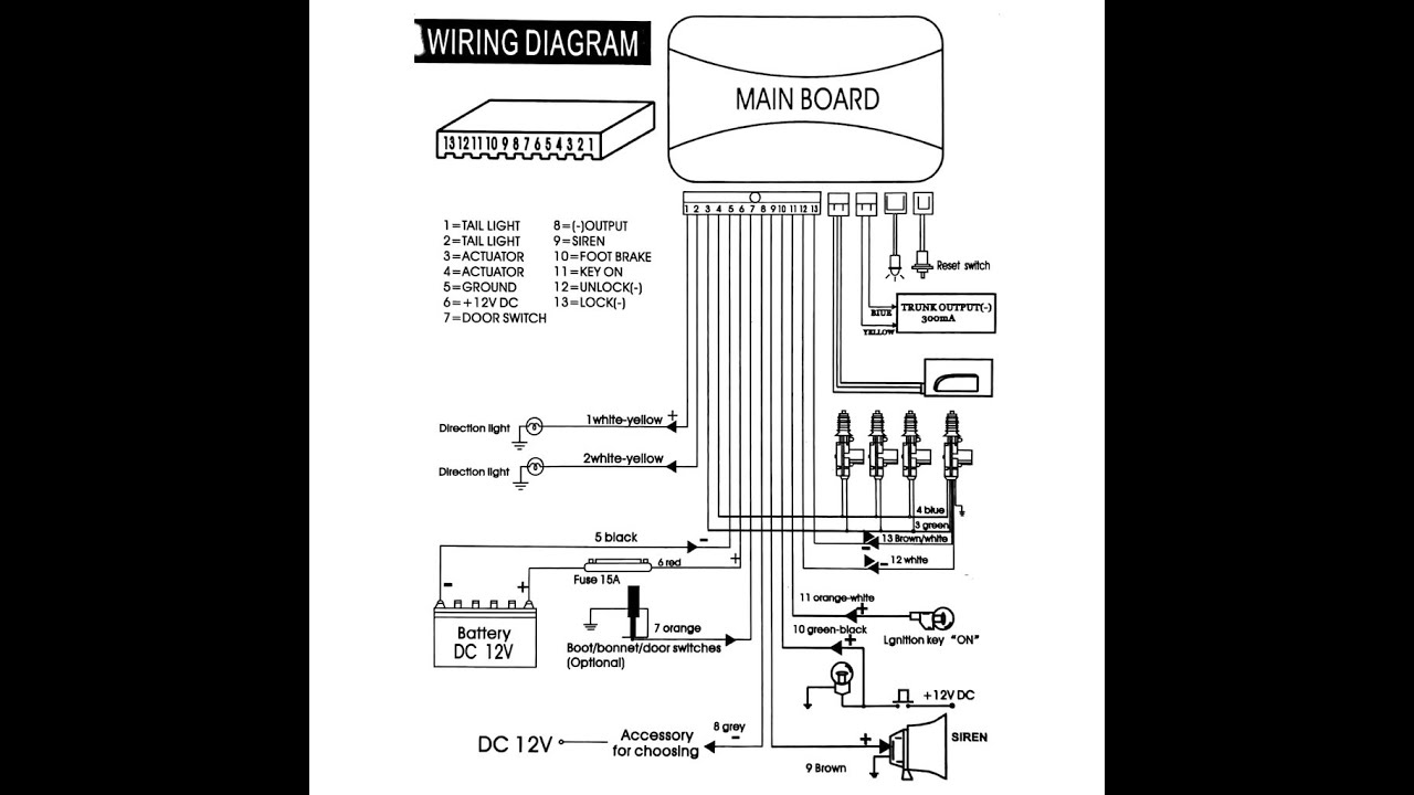 DIY alarm kereta 13  pin.