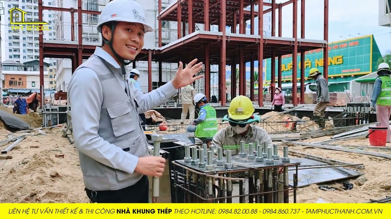 CÁC BƯỚC ĐỂ ĐỊNH  VỊ BULONG NEO CHO NHÀ THÉP TIỀN CHẾ