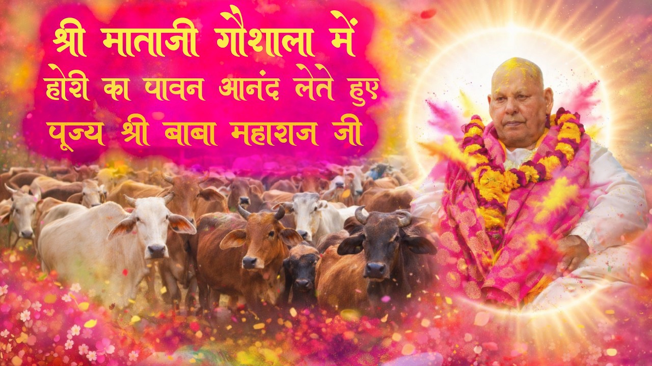 Holi Ka Anand Lete Huye Pujya Shri Baba Maharaj ji ( Gaushala )