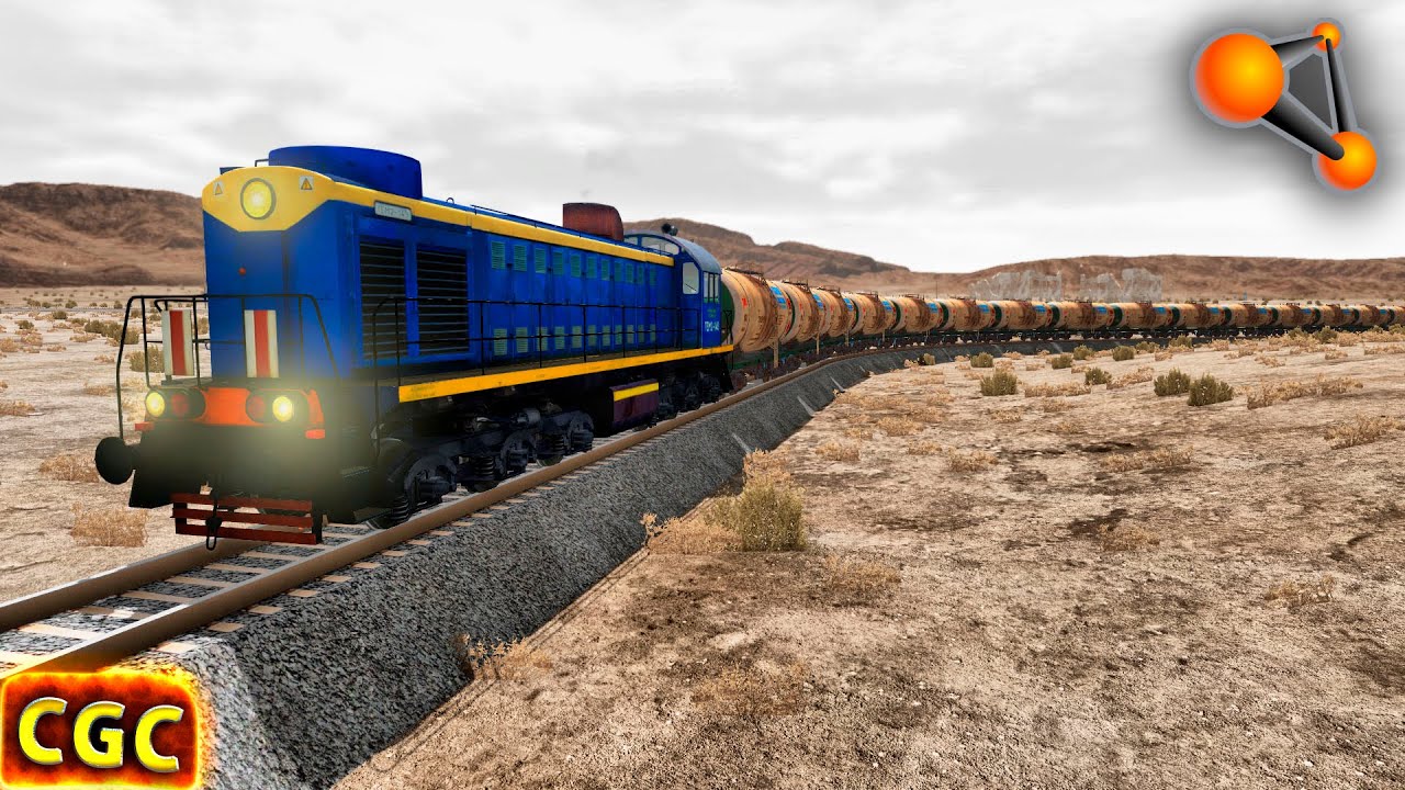 TEM2 Russian diesel-electric locomotive testing BeamNG Drive