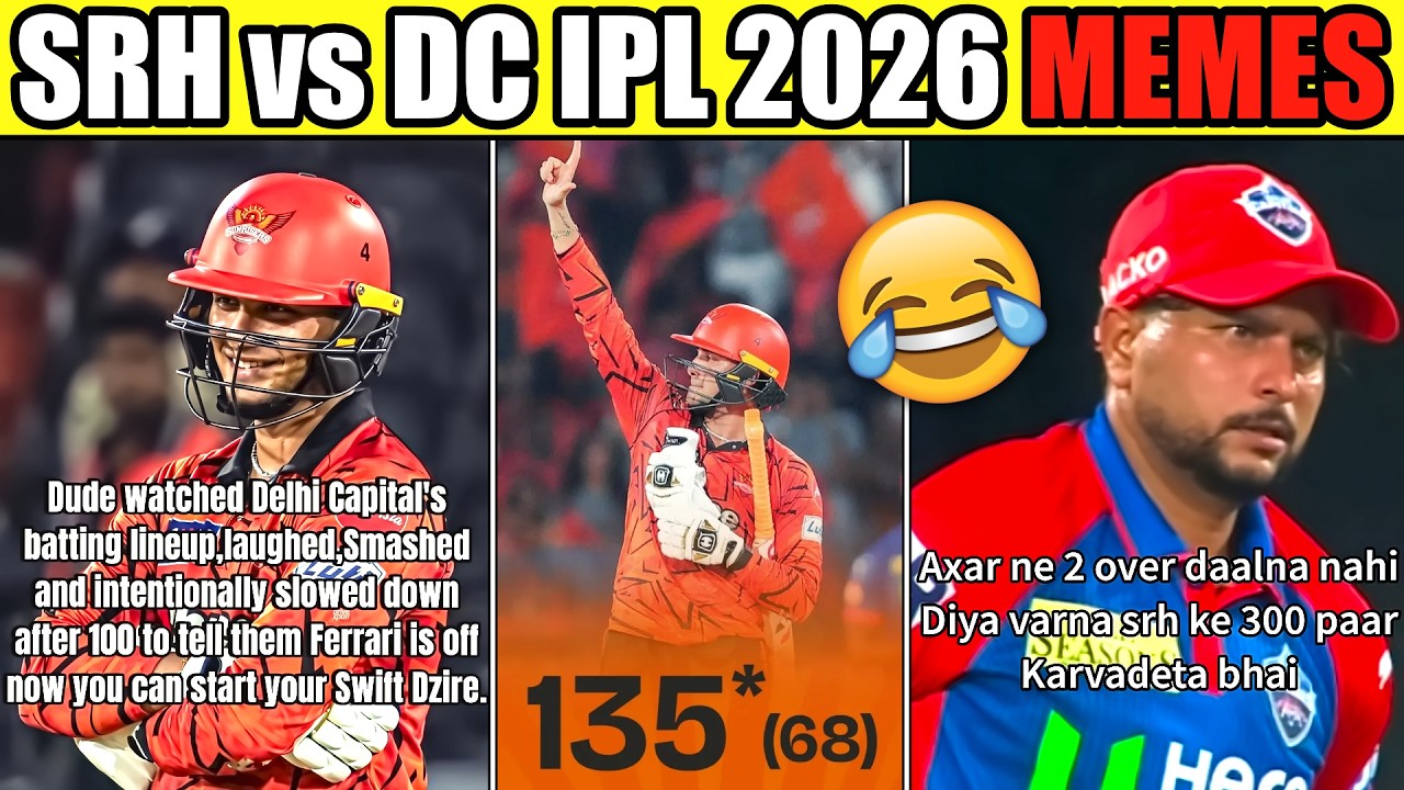 ABHISHEK SHARMA 135😱 SRH vs DC IPL 2026 MEMES😂