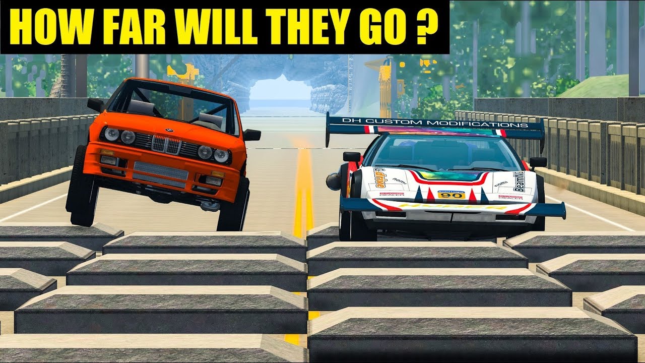 HOW FAR WILL THEY GO? #15 - BeamNG Drive Crashes (BeamNG Speedbumps)