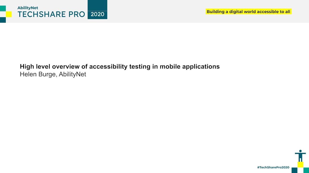 TSP 2020: High level overview of accessibility testing in mobile applications