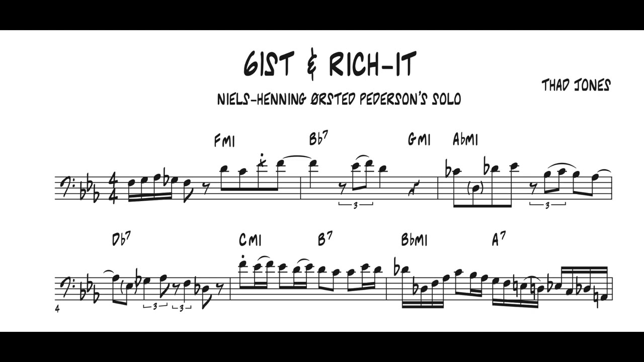 Niels-Henning Ørsted Pedersen's Bass Solo on 61st & Rich'It (Thad Jones/Danish Radio Jazz Orchestra)