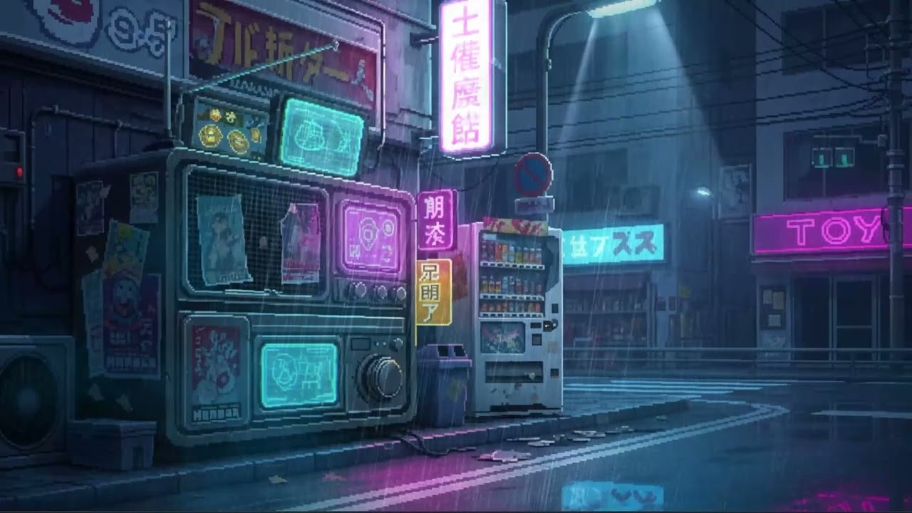 Nightfall Rain Radio — Gentle Lo-Fi Sounds Under City Lights 🌠📻