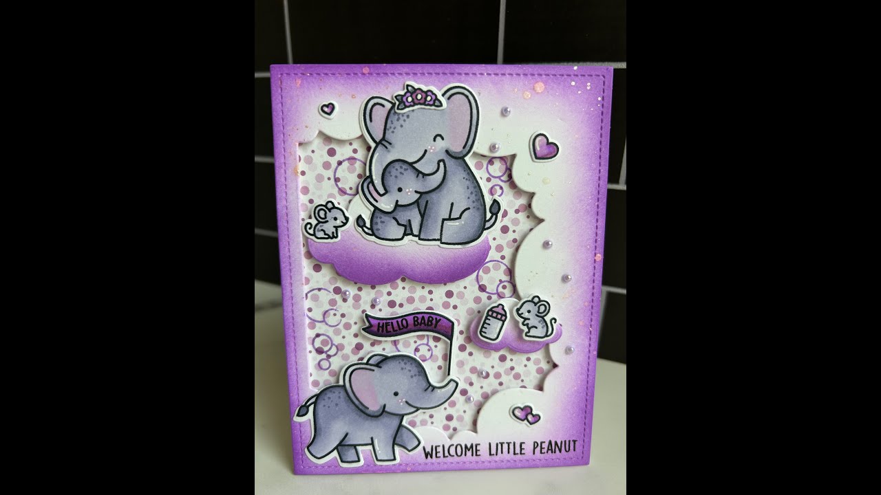 Elephant Parade Baby Card w/Lawn Fawn
