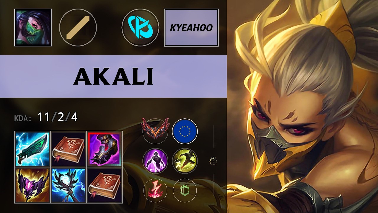 (KC kyeahoo) Akali Mid vs Taliyah (SGE ZaZee) - EUW Grandmaster Patch 26.13