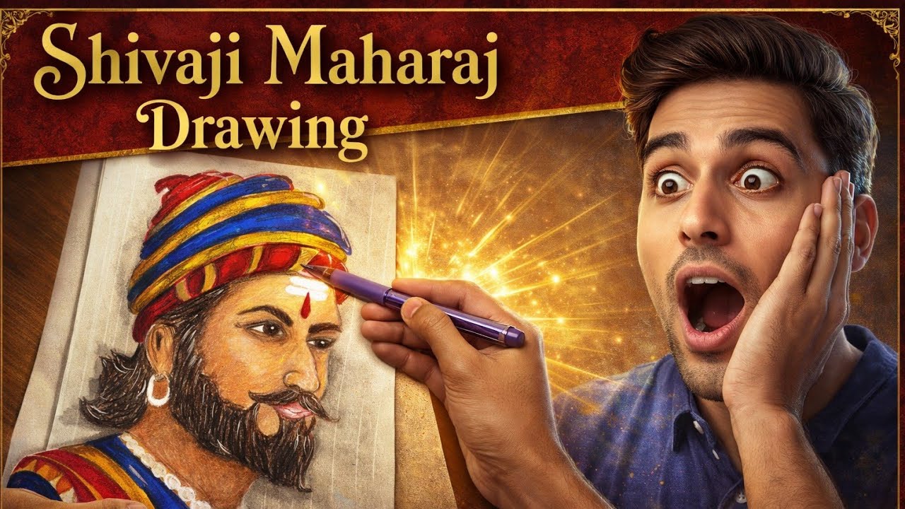 Chhatrapati shivaji maharaj drawing full and easy tutorial 👆