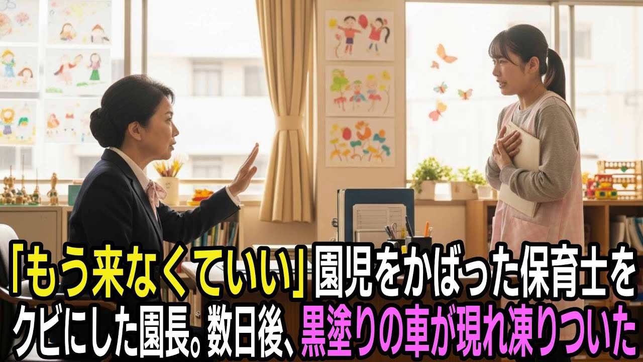 「もう来なくていい！」園児をかばった保育士をクビにした園長。数日後、“黒塗りの車”が現れ、園長が凍りついた——。
