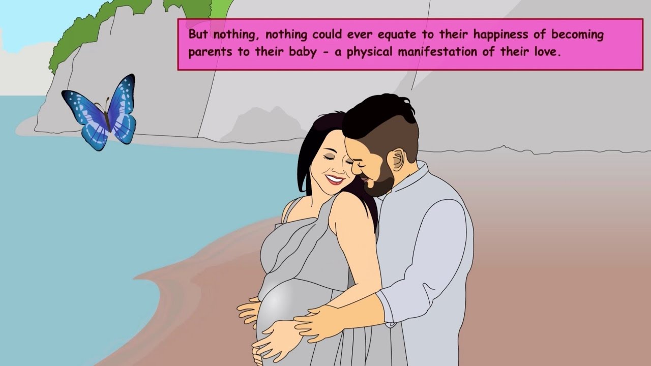 Love story and baby announcement (Wedding animation)