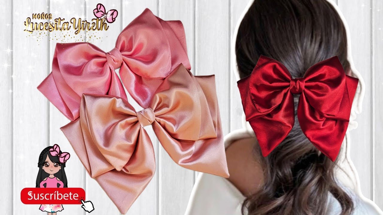 Como hacer moño de tela en tendencia Coquette 🎀 #tendencias #coquette #hairbows #facildehacer