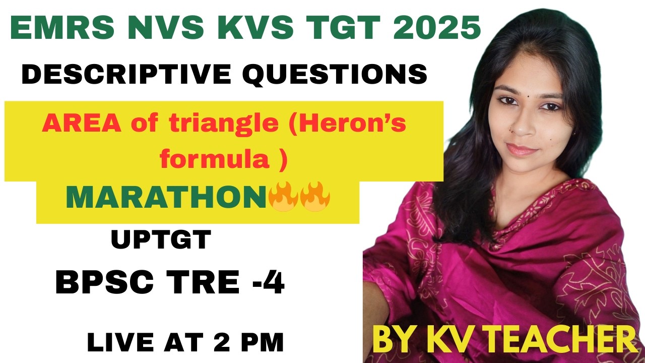 Heron’s Formula | Area of Triangle | TGT PGT Maths 2026 | NVS KVS DSSSB EMRS /UP /TGT/PGT MATHS EXAM