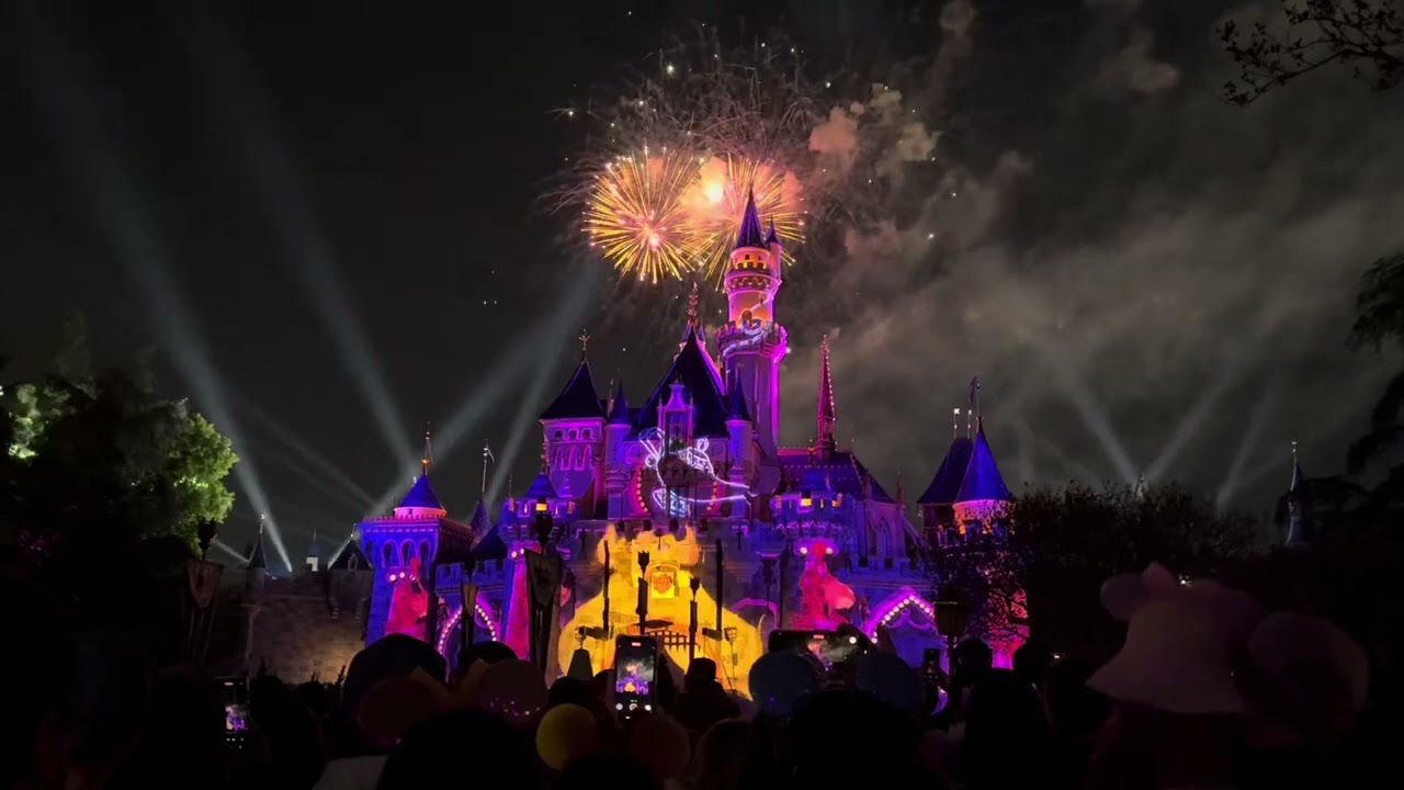 Watching Mickey's Mix Magic Fireworks at Disneyland