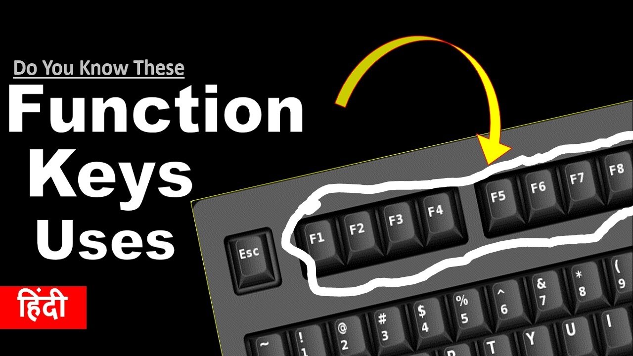 What are the use of Function Keys F1 to F12 on the Keyboard ?