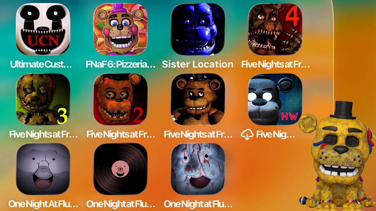 Старый и новый FNaF: FNaF Ultimate Custom Night, Five Nights at Freddy's 6 Pizzeria Simulator, FN...