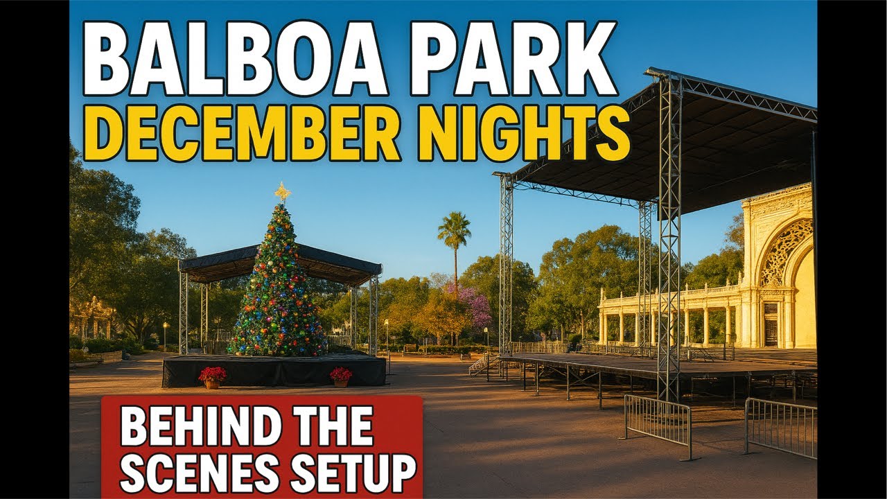 Balboa Park December Nights Setup — Exclusive First Look! 🔥✨
