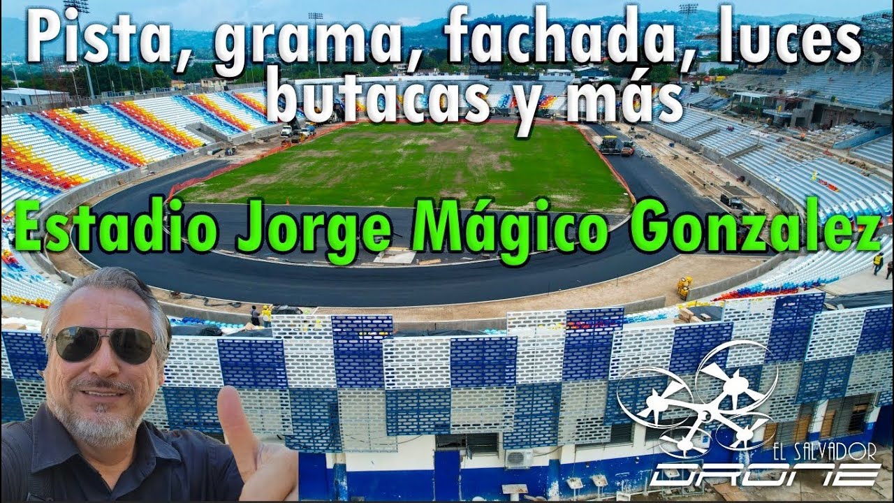 Pista, grama, fachada luces butacas Estadio Jorge el mágico Gonzalez #elsalvador 🇸🇻