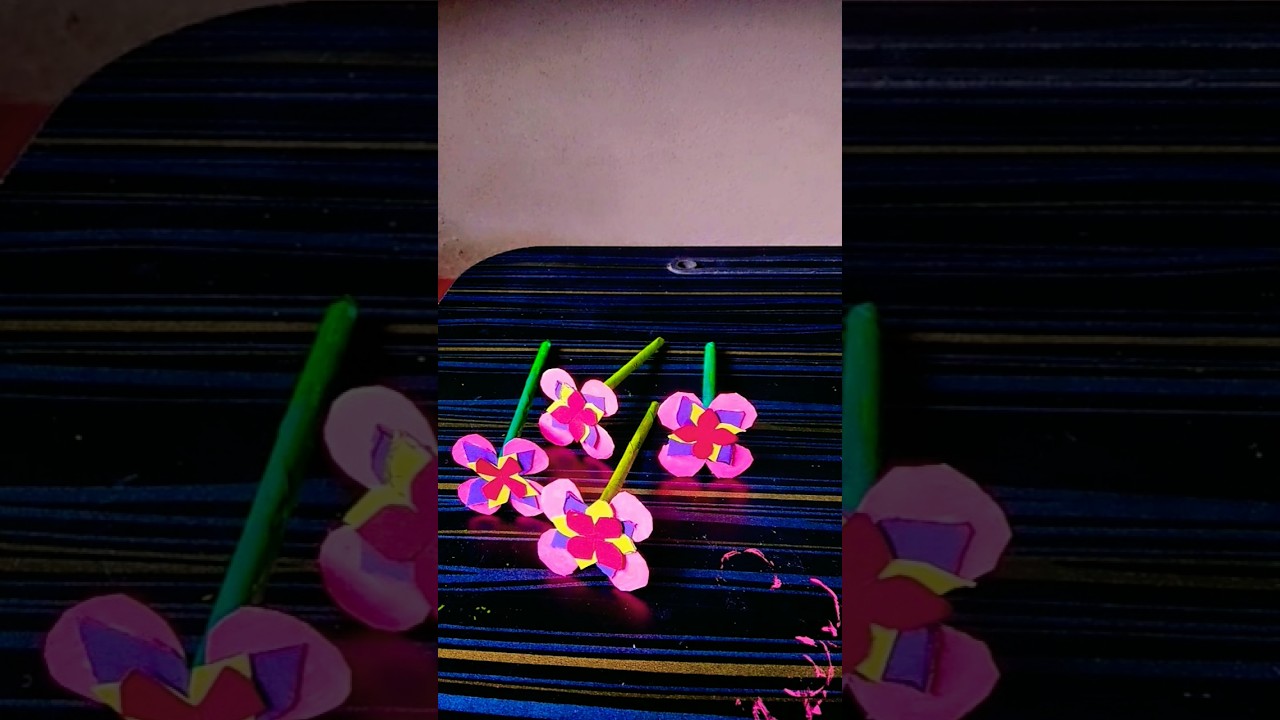 # Clay Pot Decoration  With Paper  flower