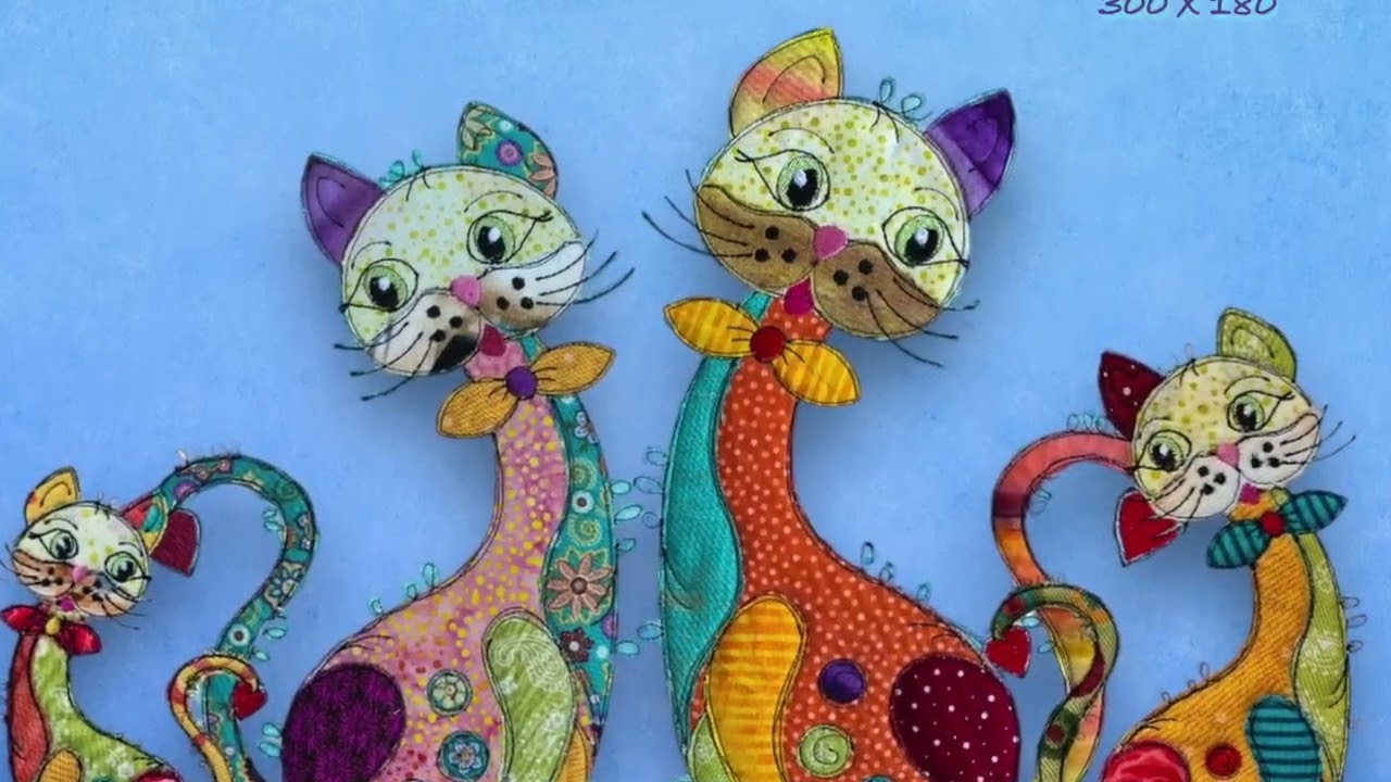 Stickdateien Cat Love Doodles