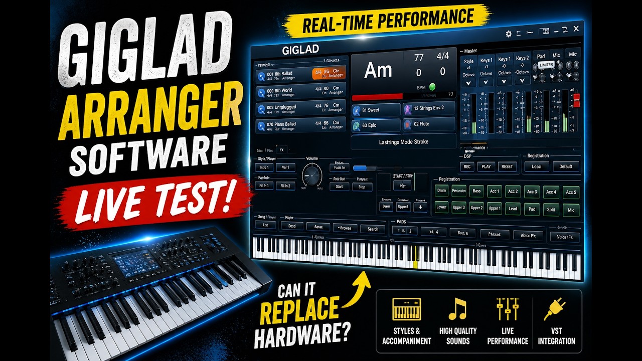  🎹GIGLAD – Professional Arranger Software Test | Real-Time Performance Demo