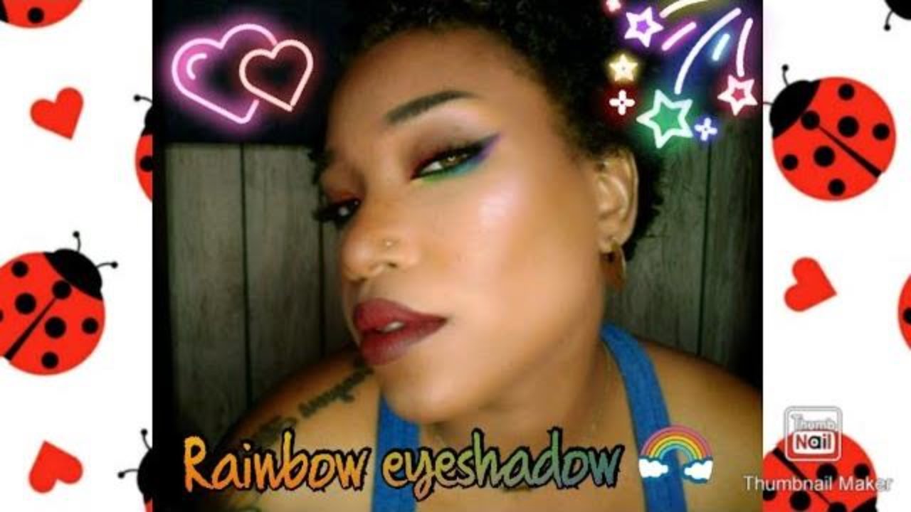 Rainbow Eyeshadow (Liner) makeup tutorial 🌈🎨 