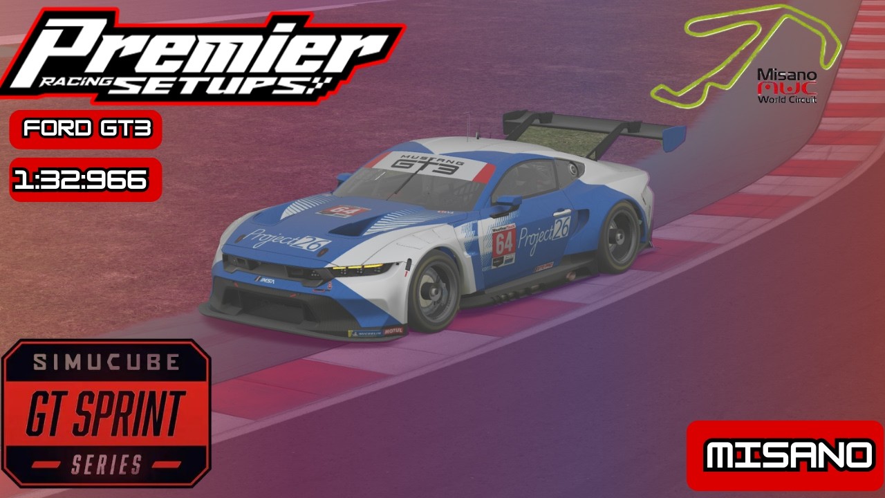 iRacing Hotlap and Track Guide | Ford Mustang GT3 @ Misano | Gt Sprint Series by Simcube | S26W12