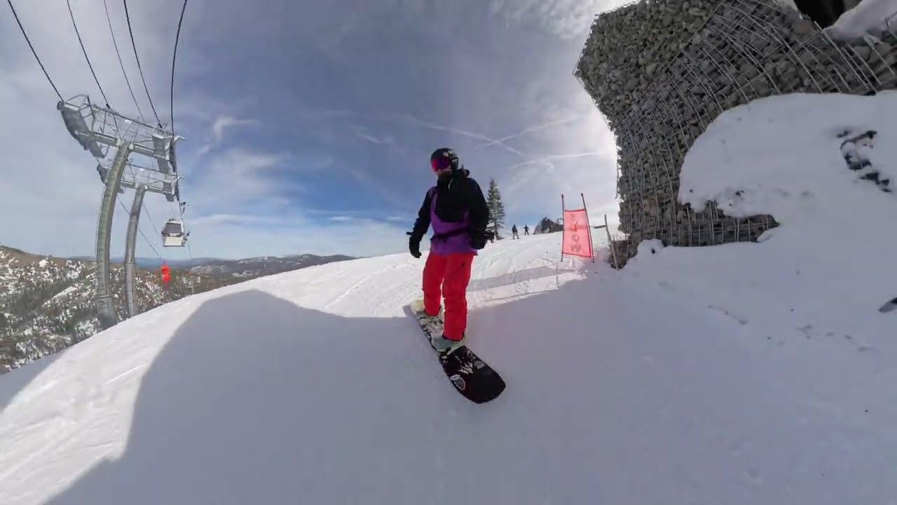 Palisades Tahoe KT22 all the way to the base 2026.1.31 #snowboarding #tahoe
