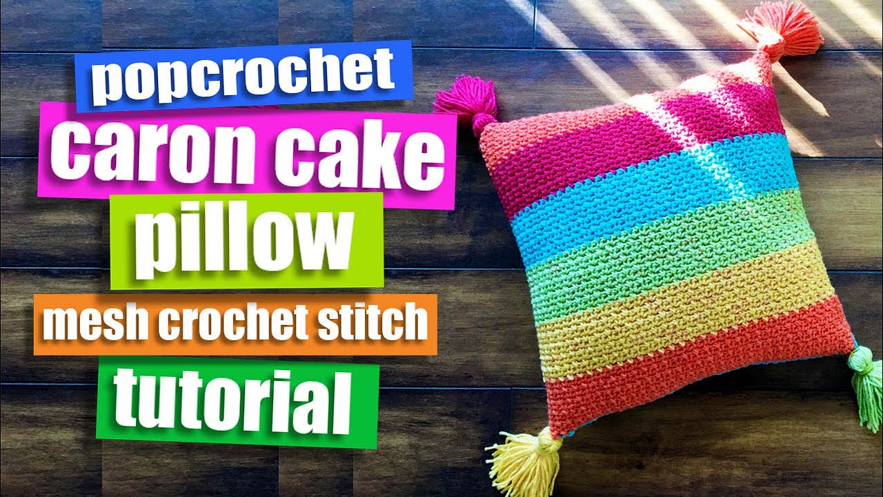 Crochet for Beginners Caron Cake Pillow Mesh Crochet Stitch