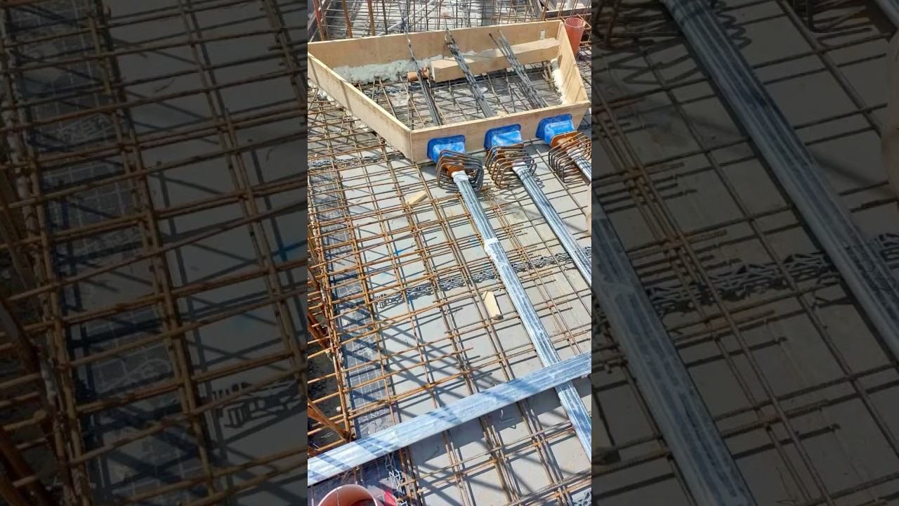Pot-Tensioning Setup for R.C.C Slabs #posttension #prestressing #civilengineeringbasics