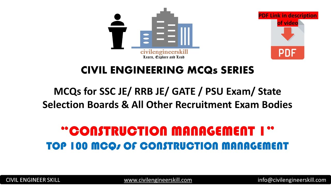 Updated Construction Management MCQ session 2021-2022 ||  Civil Engineering MCQ for Competitive Exam