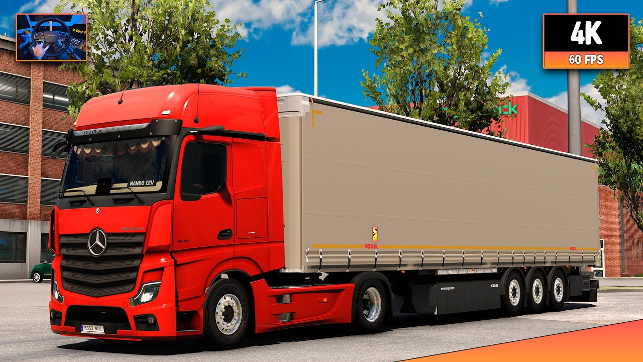 Mercedes Actros MP5 1848 | Salzburg - Mannheim | ETS2 1.58 4K Gameplay + Wheel Cam