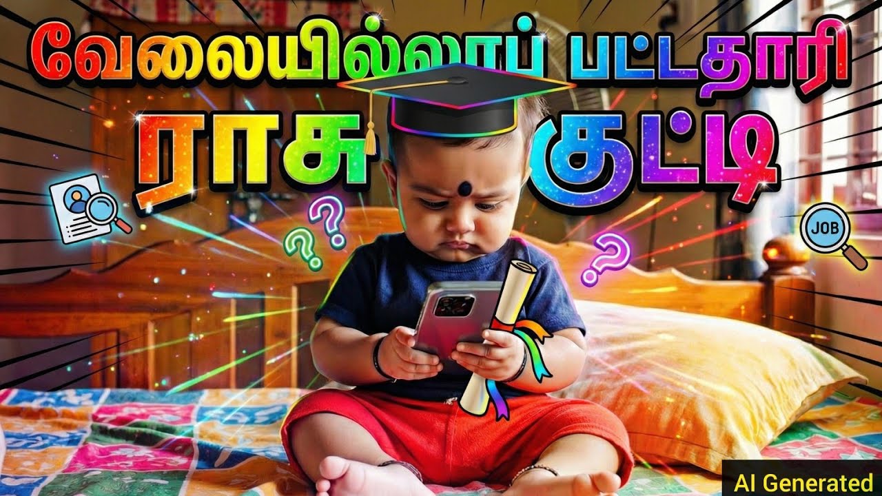 வேலையில்லாப் பட்டதாரி ராசுகுட்டி - Fun + Emotional | AI Generated #babyvideos #ai #tamil #siripputv