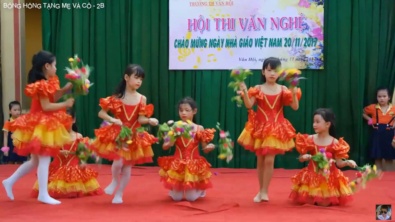 Múa BÔNG HỒNG TẶNG MẸ VÀ CÔ 20-11 | Mừng Thầy Cô 2B | Ca múa nhạc thiếu nhi vui nhộn