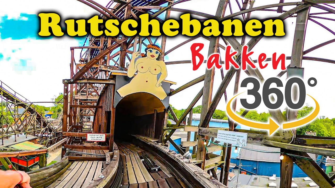 VR360 Rutschebanen Roller Coaster On Ride Front Seat POV Bakken Denmark 2023 08 05