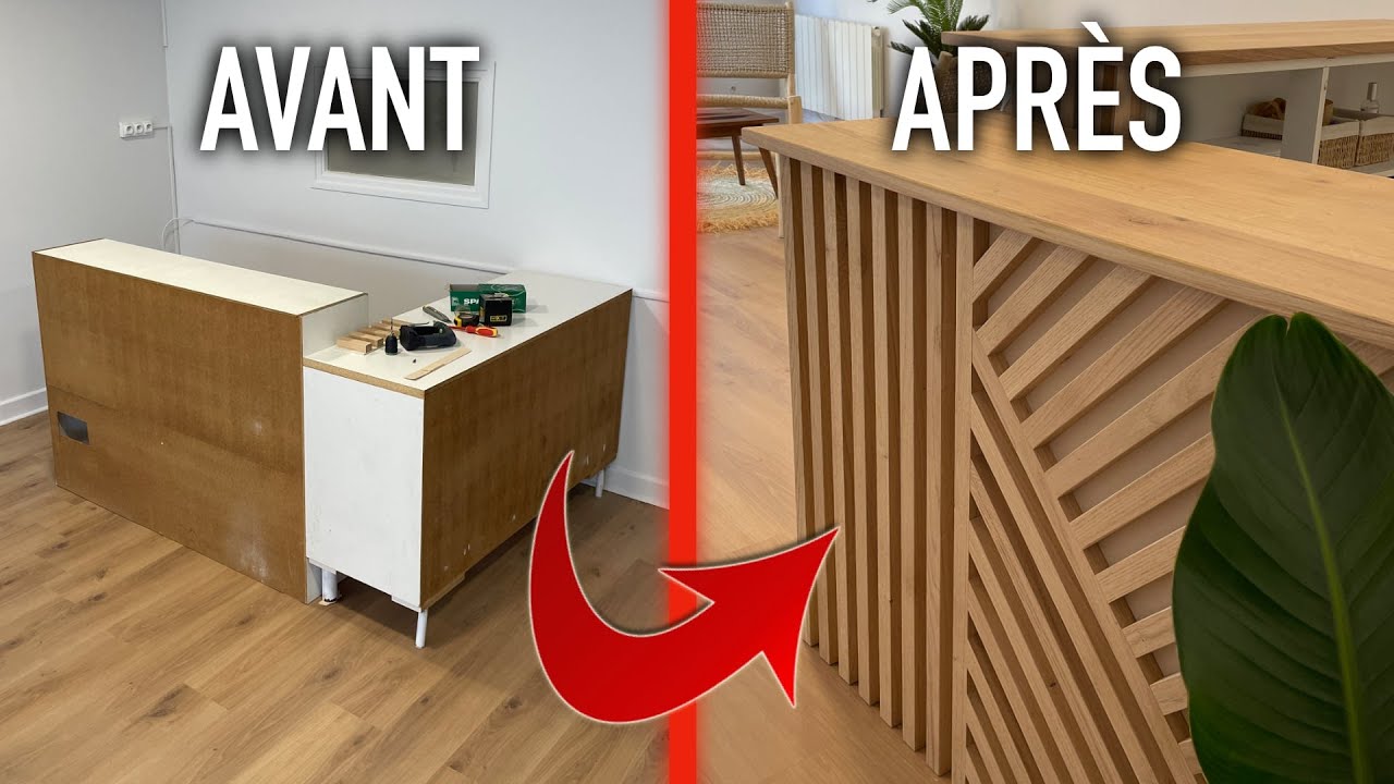 Je Transforme un MEUBLE TOUT POURRI en une MAGNIFIQUE BANQUE D'ACCUEIL !