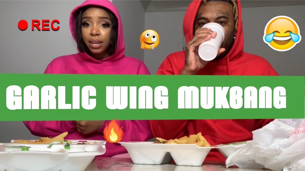 GARLIC WINGS MUKBANG / FREESTYLE BATTLE ( SO FUNNY LOL)