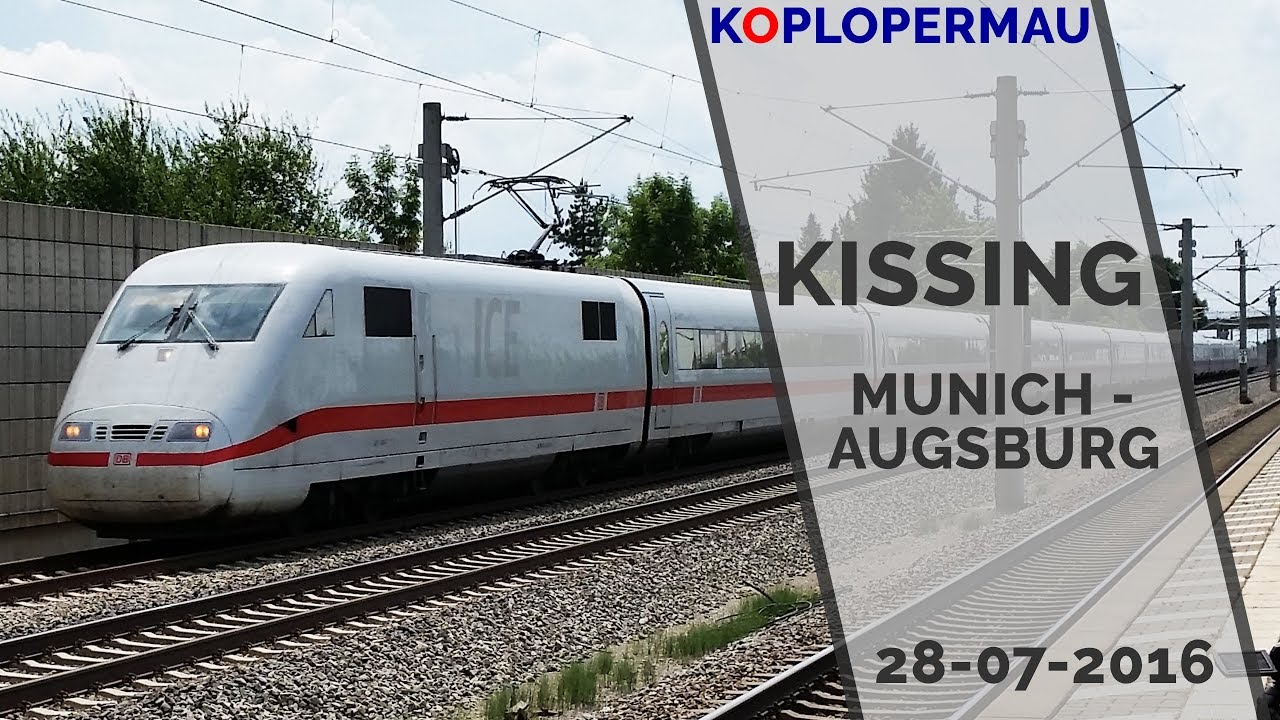 Treinen op station Kissing, Duitsland, 28-07-2016