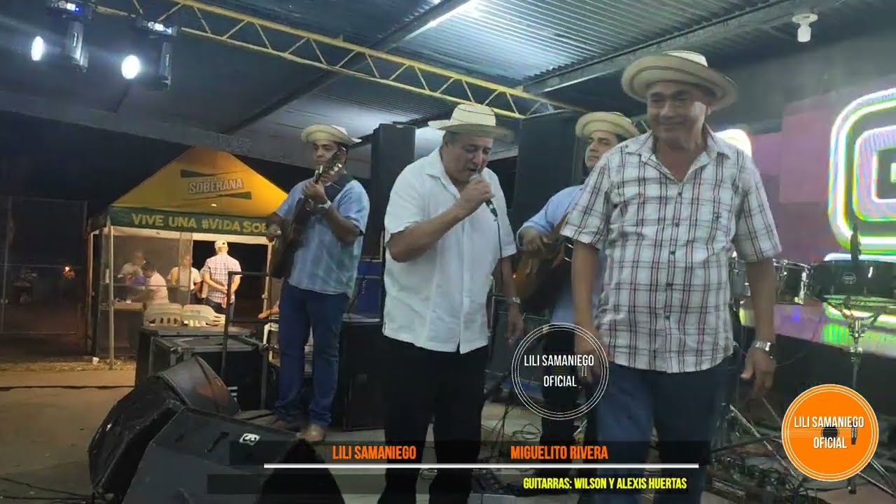 Lili Samaniego, Miguelito Rivera. Fiesta de Año Nuevo, El Cocal. Guitarras: Plinio y Wilson Huertas.