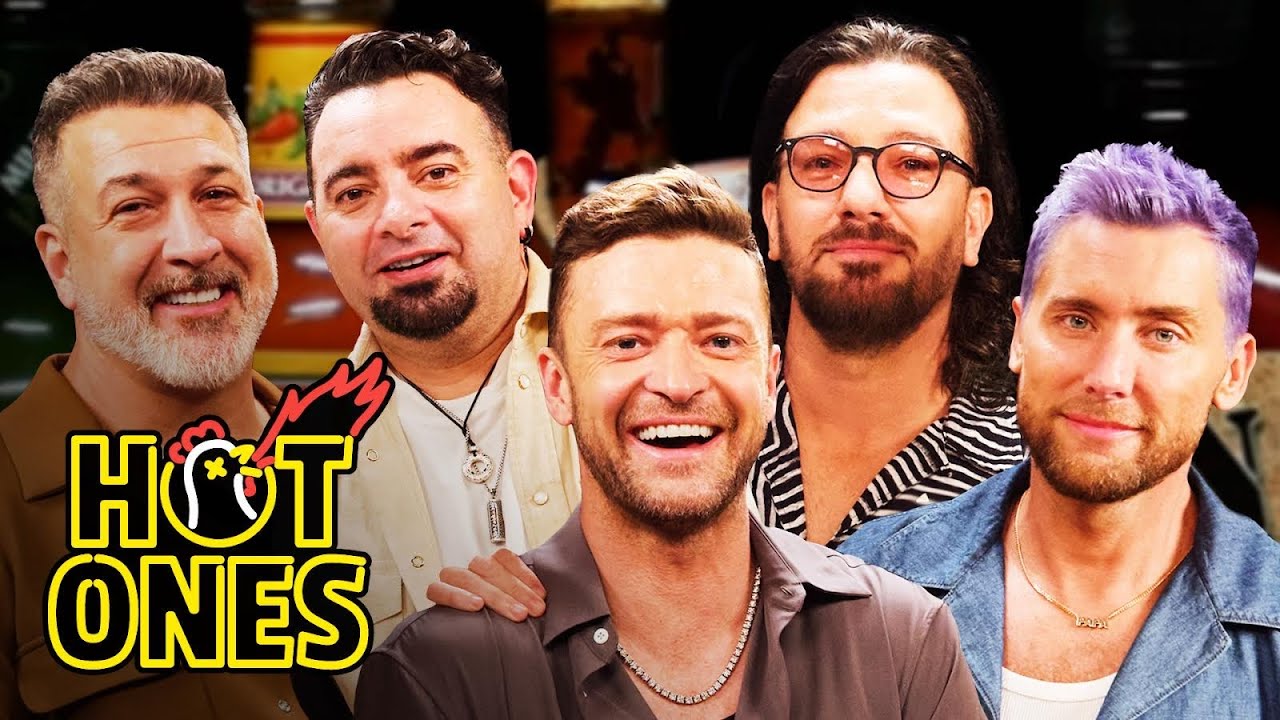*NSYNC Breaks Another Record While Eating Spicy Wings | Hot Ones